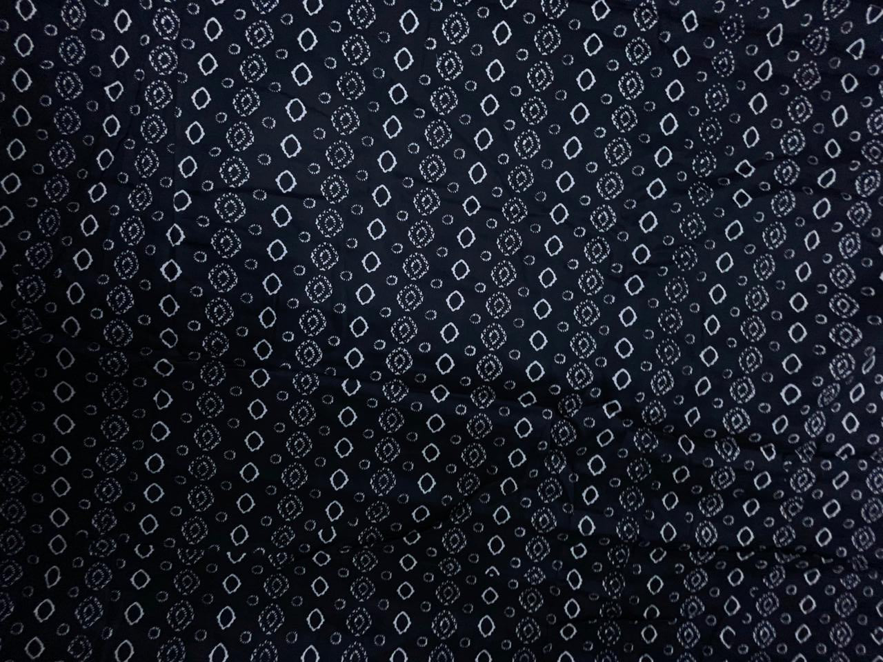 Black & White Geometric Modal Satin Fabric KTEX