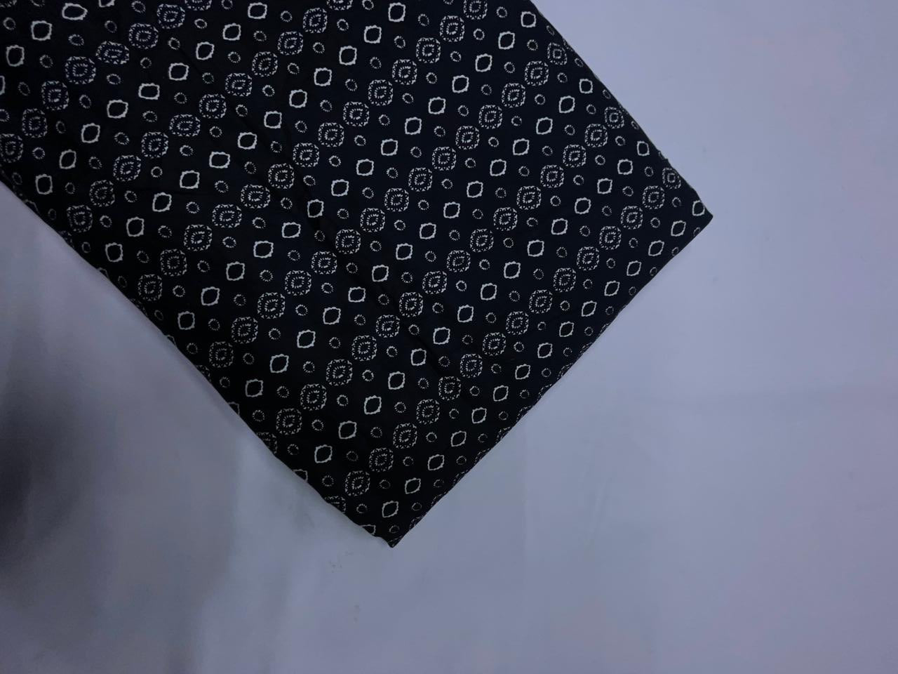 Black & White Geometric Modal Satin Fabric KTEX