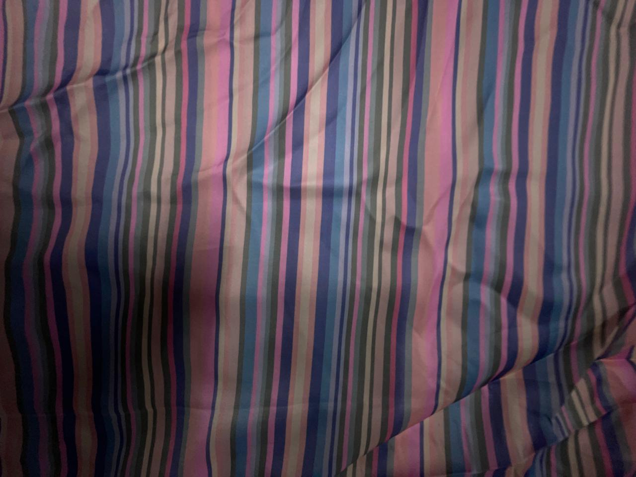 Multicolor Stripes Georgette Satin Fabric KTEX