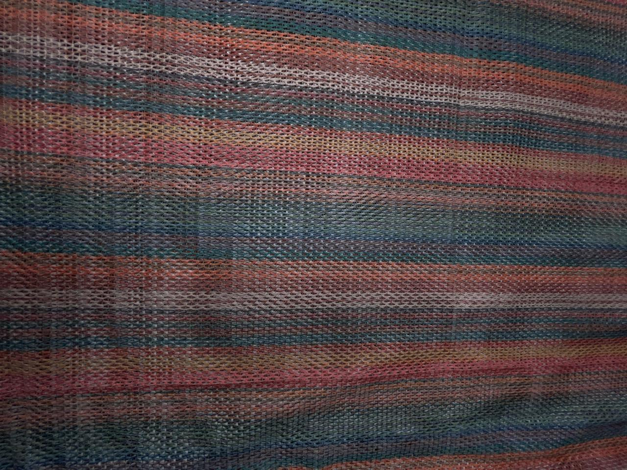 Multicolor Stripes Cotton Crochet Fabric KTEX