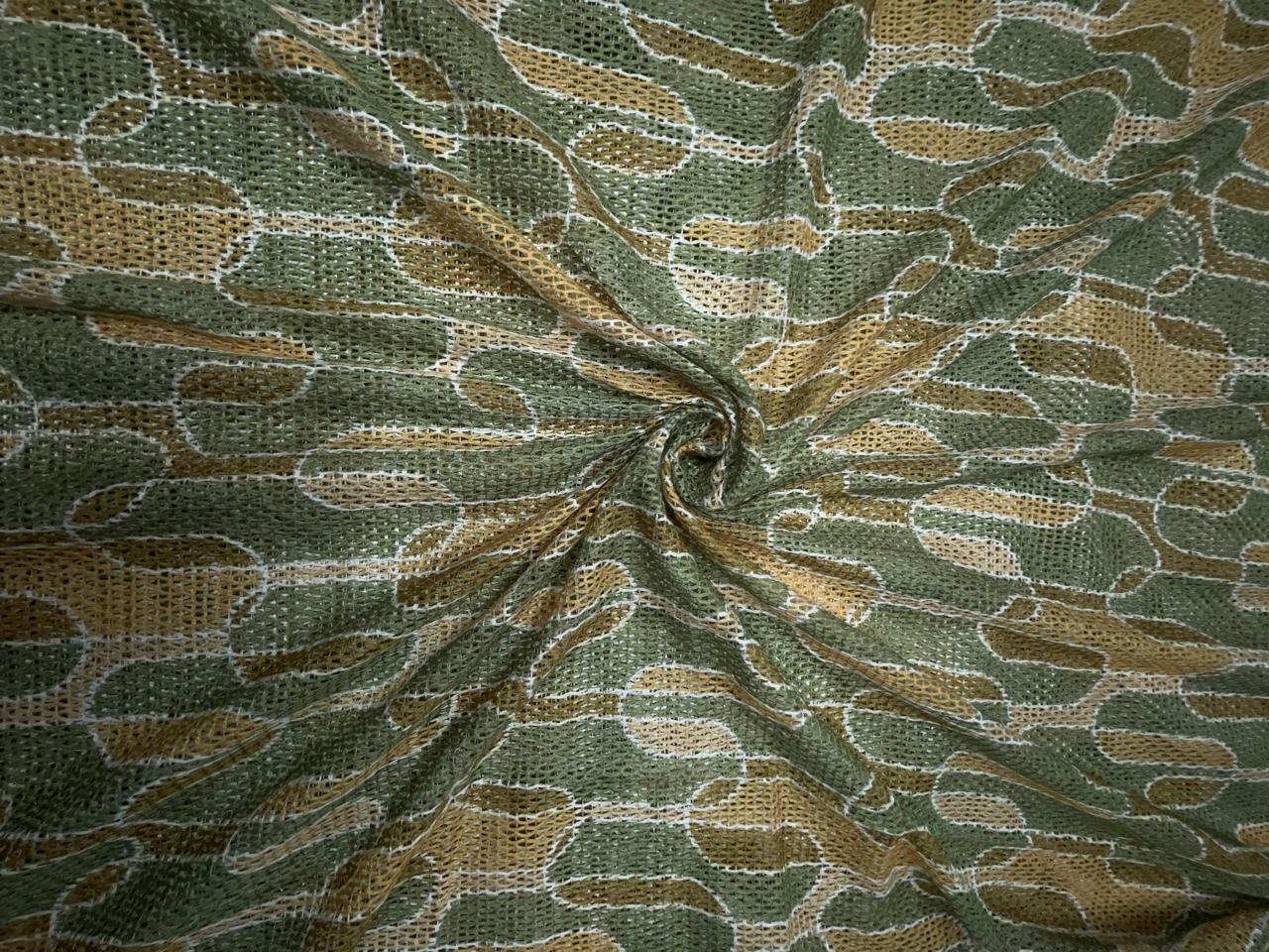 Green Abstract Cotton Crochet Fabric KTEX