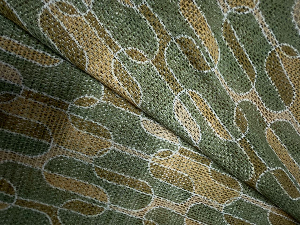 Green Abstract Cotton Crochet Fabric KTEX