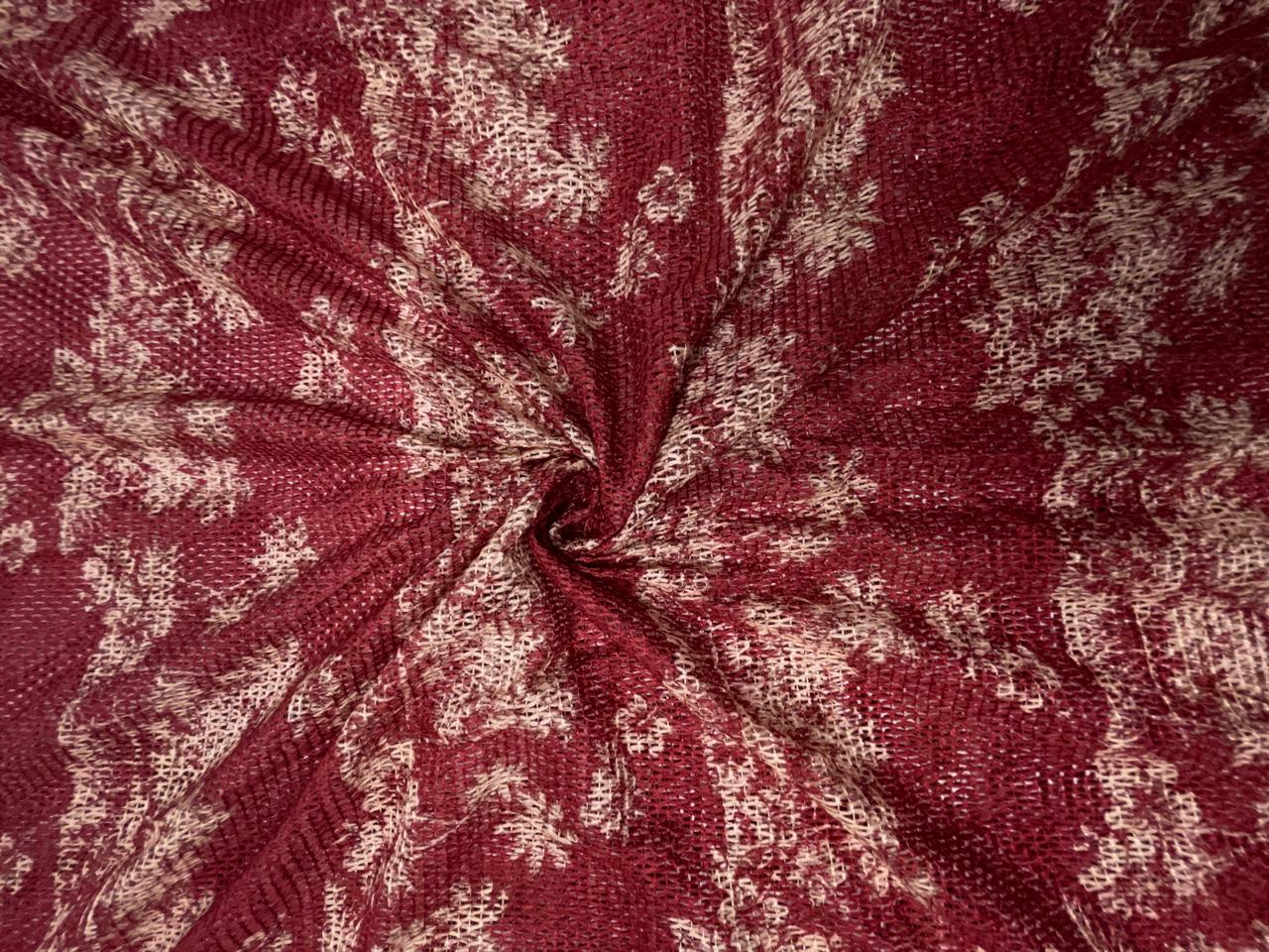 Red Abstract Cotton Crochet Fabric KTEX