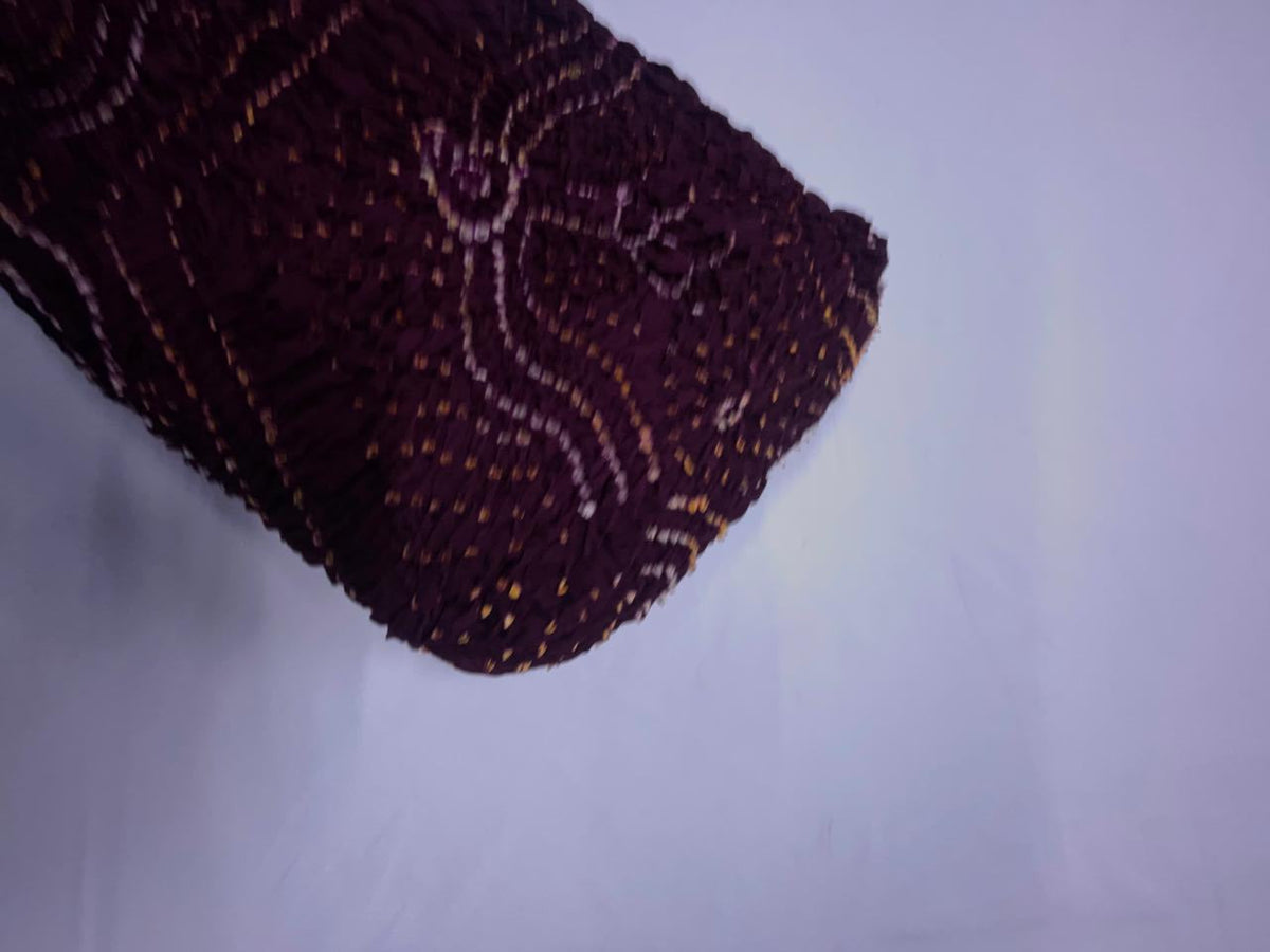 Dark Purple Pure Bandhani Dupatta Fabric KTEX