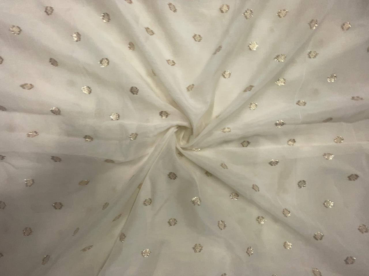 Dyeable Buti Chanderi Mul 58 Fabric KTEX