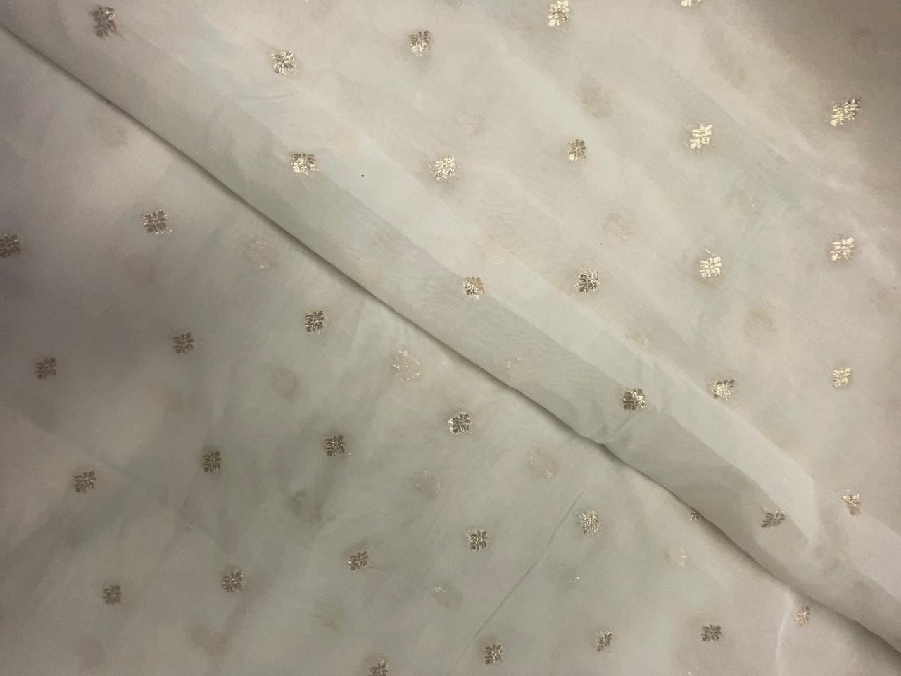 Dyeable Buti Chanderi Mul 58 Fabric KTEX