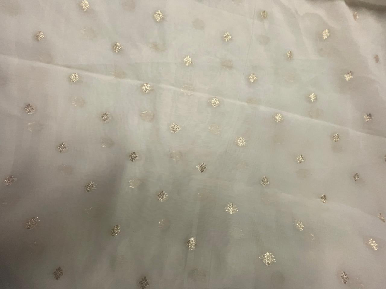Dyeable Buti Chanderi Mul 58 Fabric KTEX
