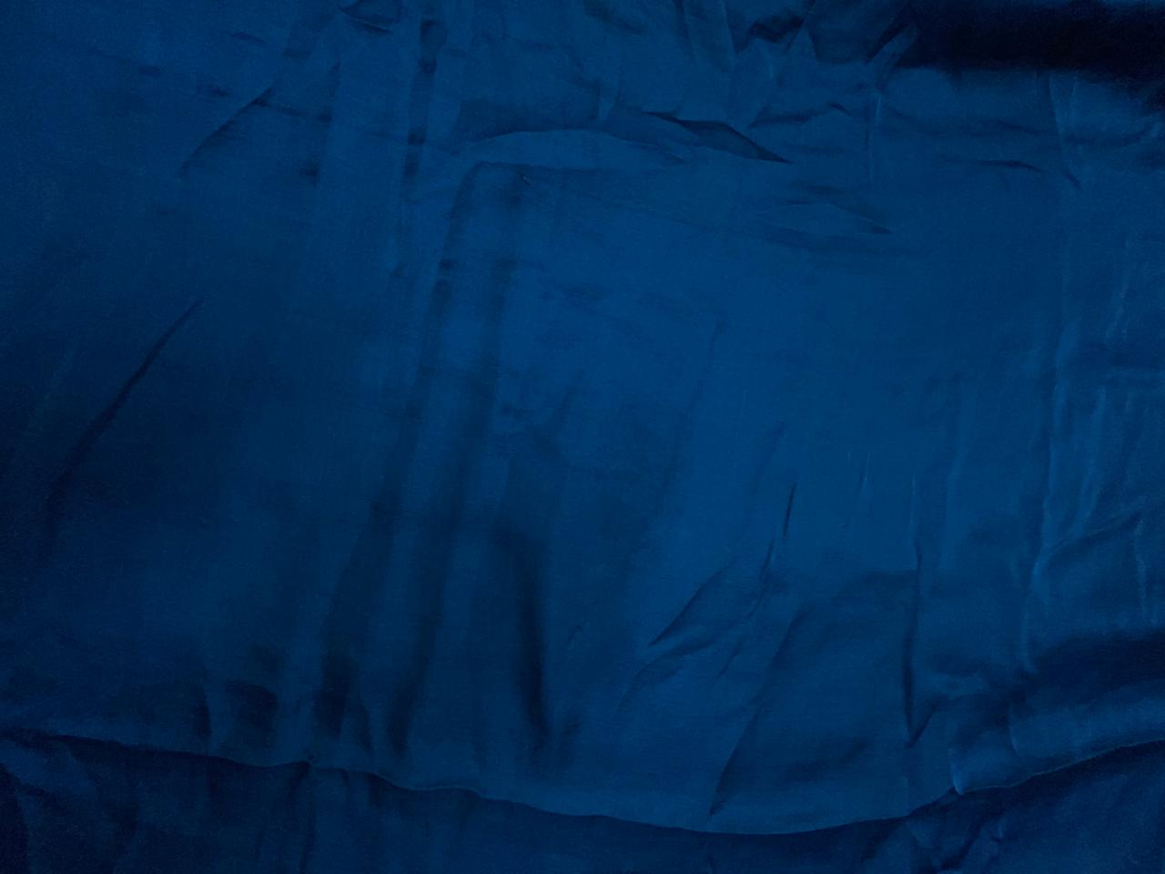 Dark Peacock Blue Plain Mastani Silk Fabric KTEX