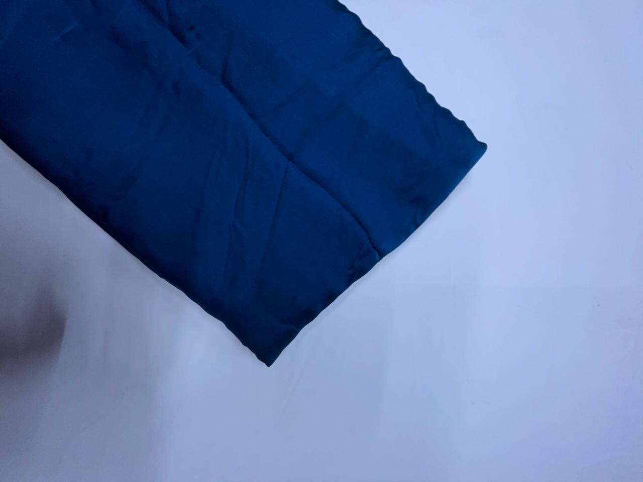 Dark Peacock Blue Plain Mastani Silk Fabric KTEX