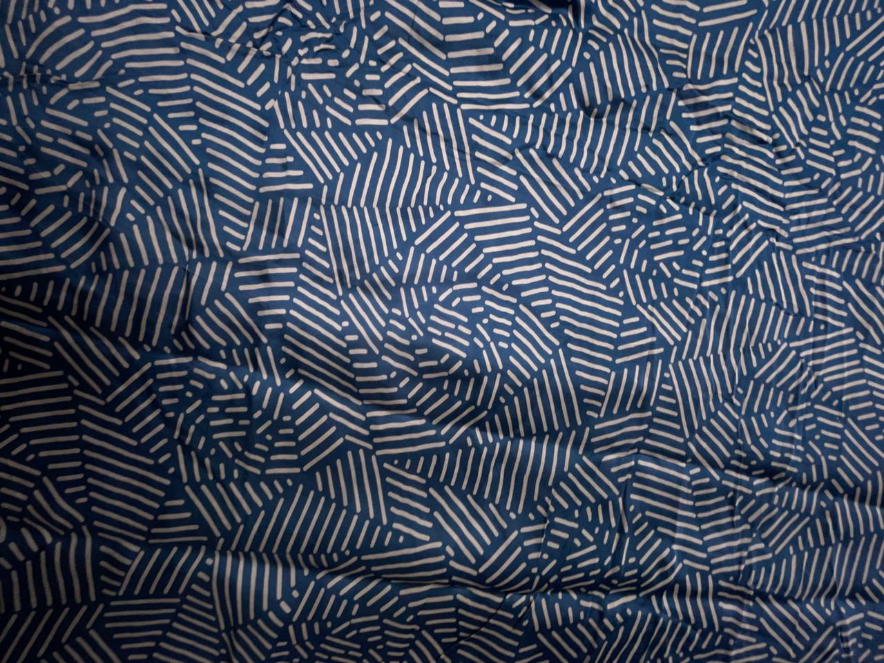 Blue Abstract Modal Satin Fabric KTEX