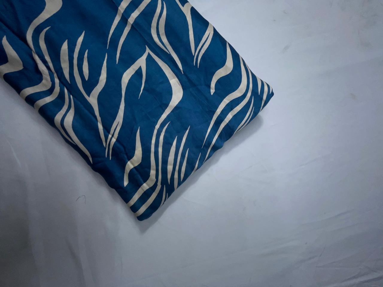 Blue Abstract Modal Satin Fabric KTEX