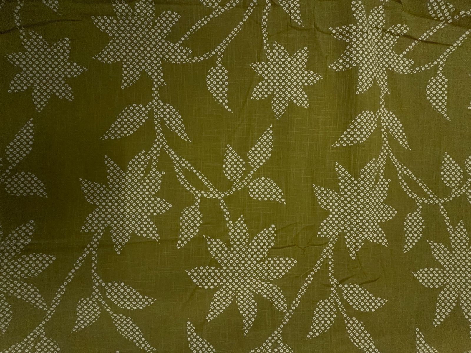 Mustard Floral Cotton Slub Fabric KTEX