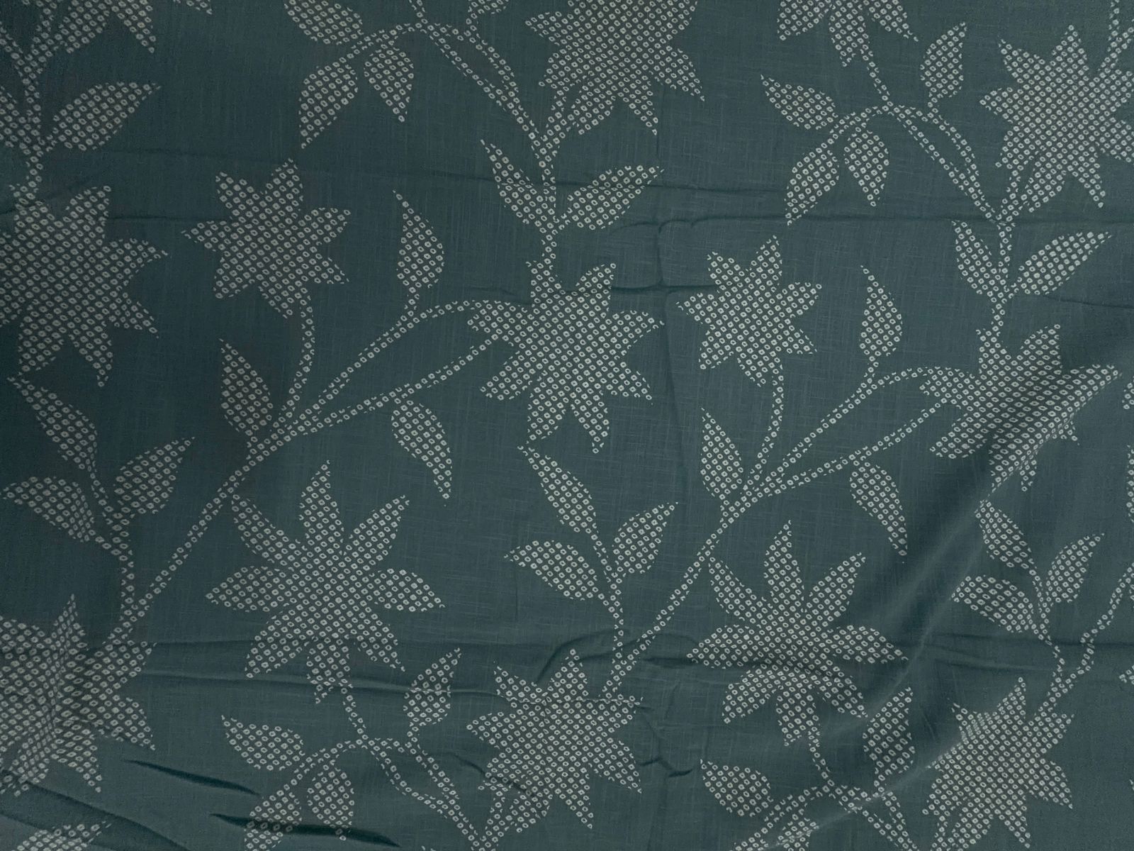 Light Teal Blue Floral Cotton Slub Fabric KTEX