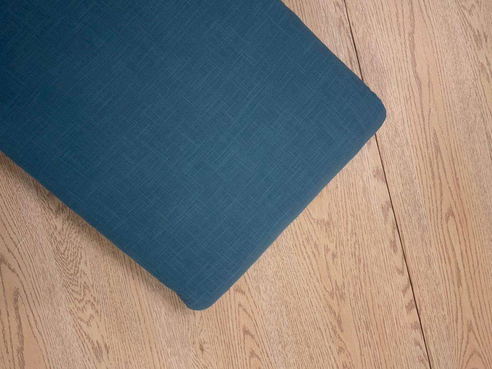 Light Teal Blue Plain Dyed Cotton Slub Fabric KTEX