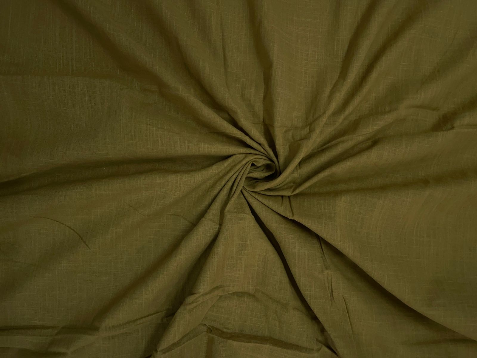Mustard Plain Dyed Cotton Slub Fabric KTEX