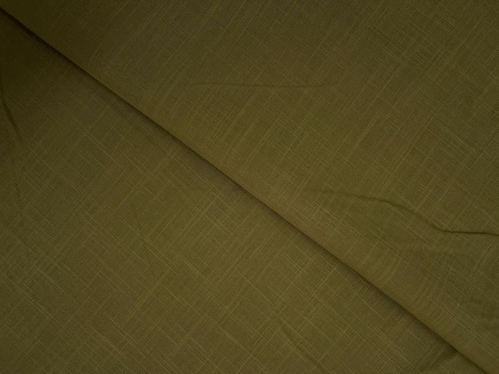 Mustard Plain Dyed Cotton Slub Fabric KTEX