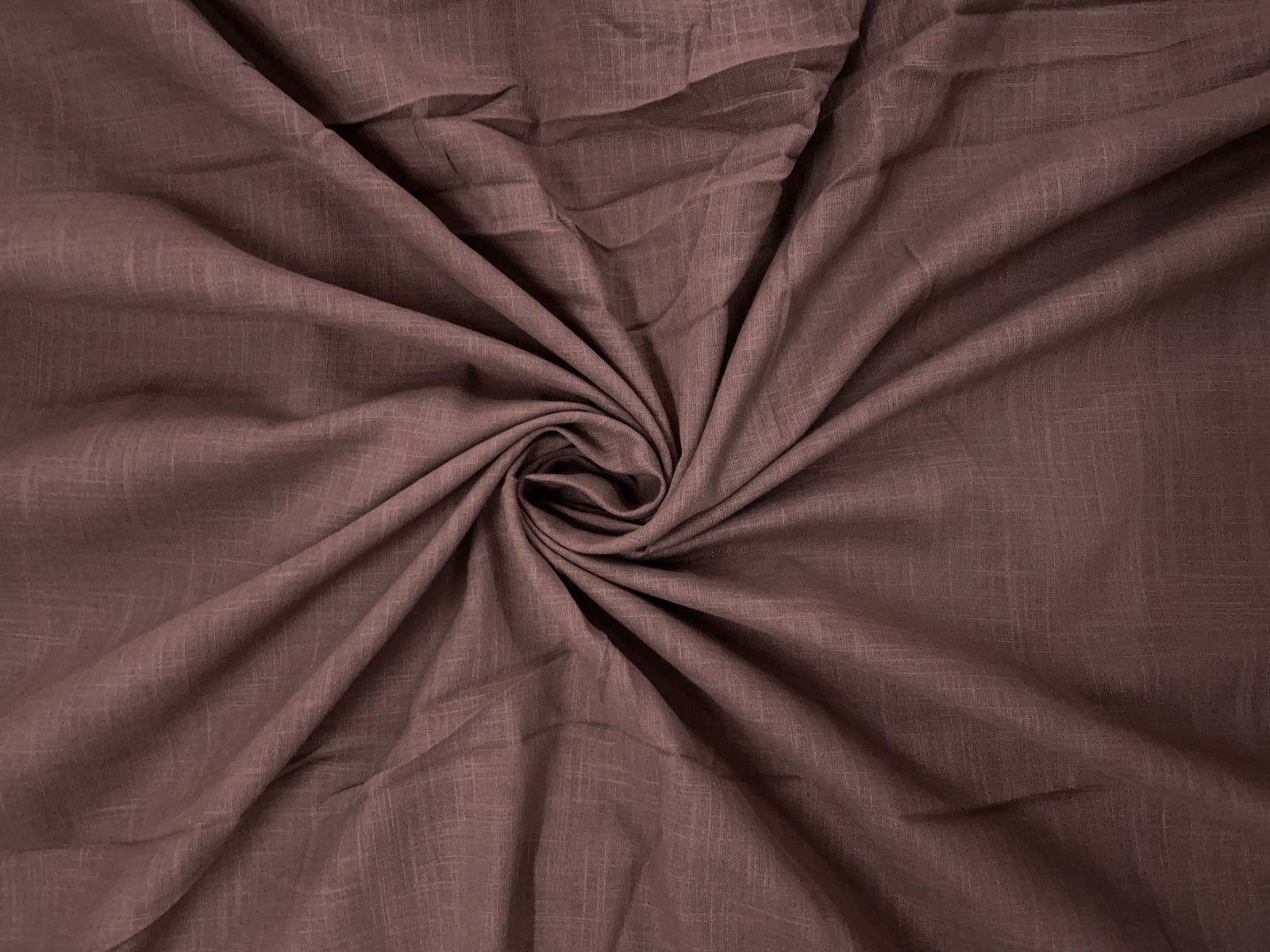 Brown Plain Dyed Cotton Slub Fabric KTEX