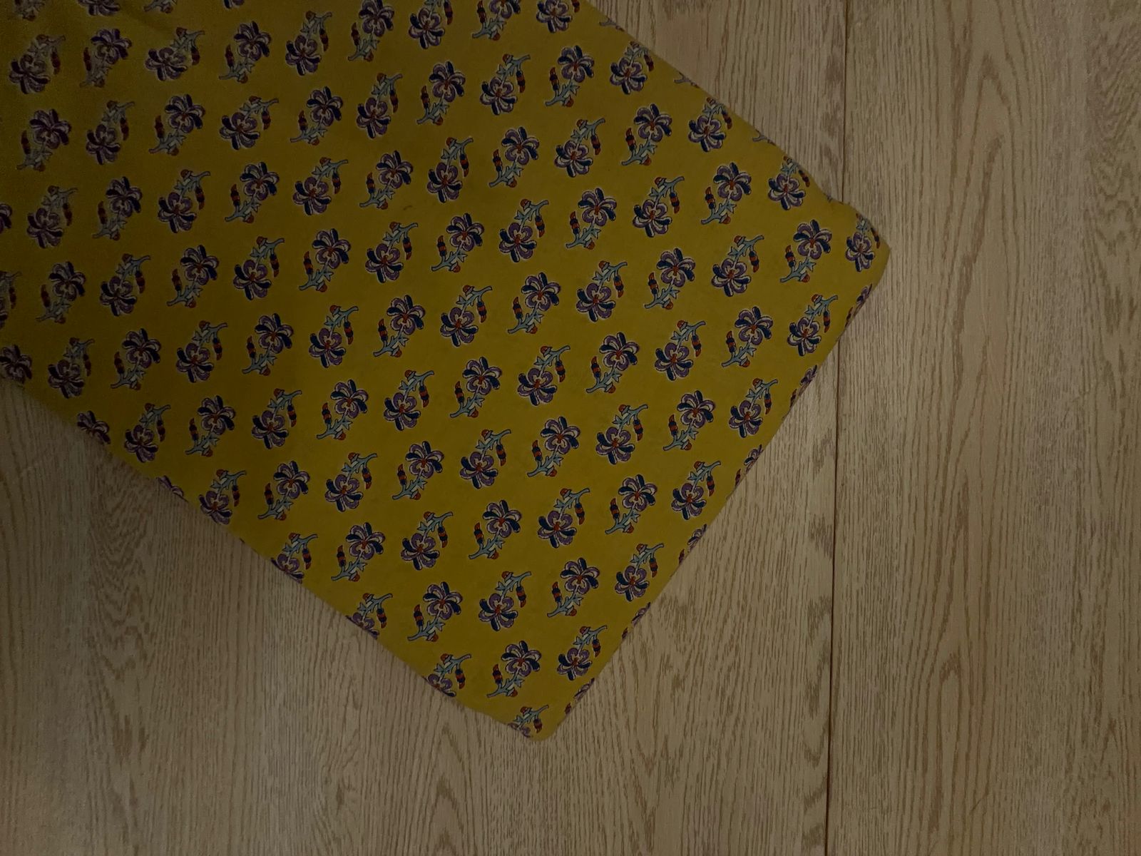 Yellow Floral Cotton Cambric Fabric KTEX
