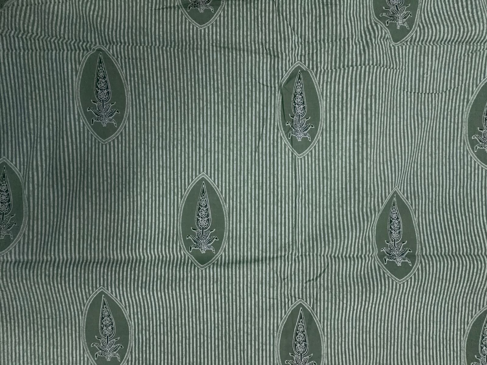 Sea Green Floral Cotton Cambric Fabric KTEX