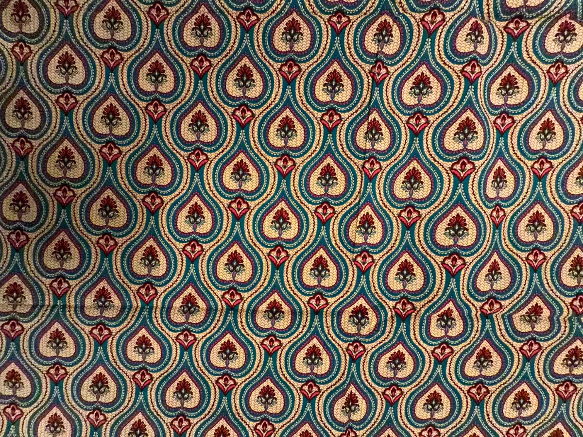 Rama Green & Cream Geometric Cotton Cambric Fabric KTEX