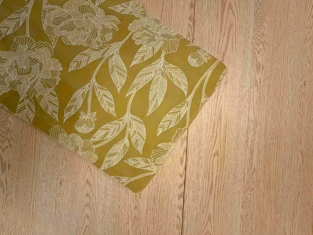 Beige Floral Cotton Cambric Fabric KTEX