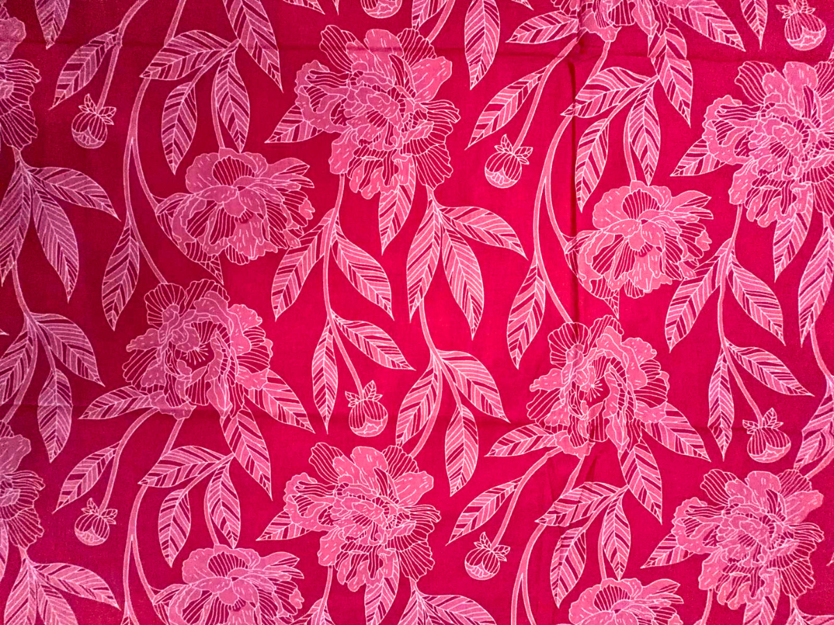 Pink Floral Cotton Cambric Fabric KTEX