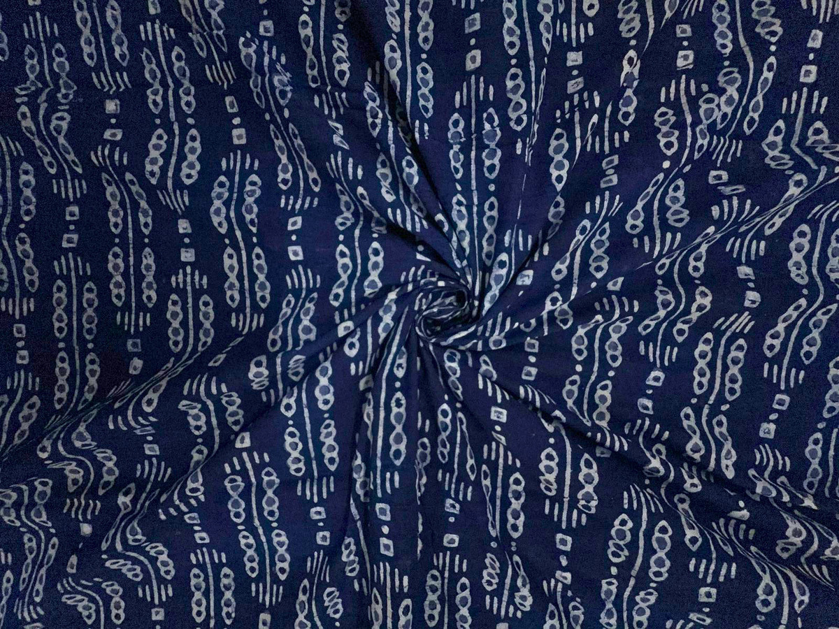 Indigo Stripes Cotton Cambric Fabric KTEX
