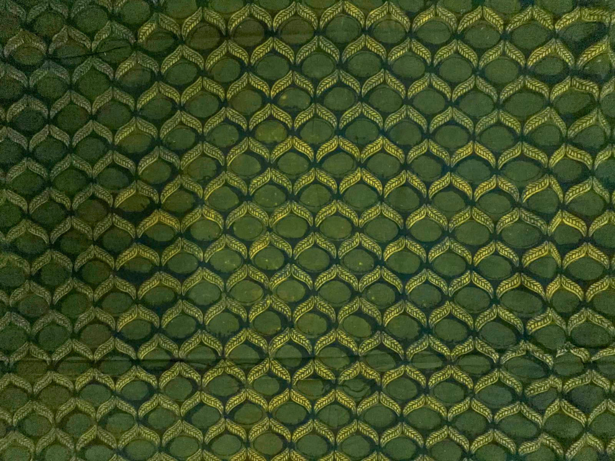 Bottle Green Floral Cotton Cambric Fabric KTEX