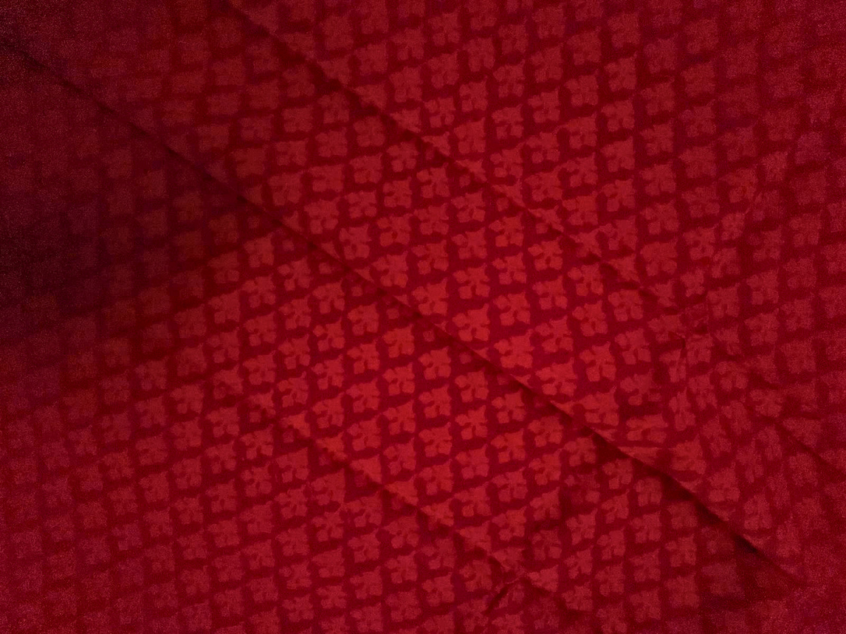 Red Floral Cotton Cambric Fabric KTEX