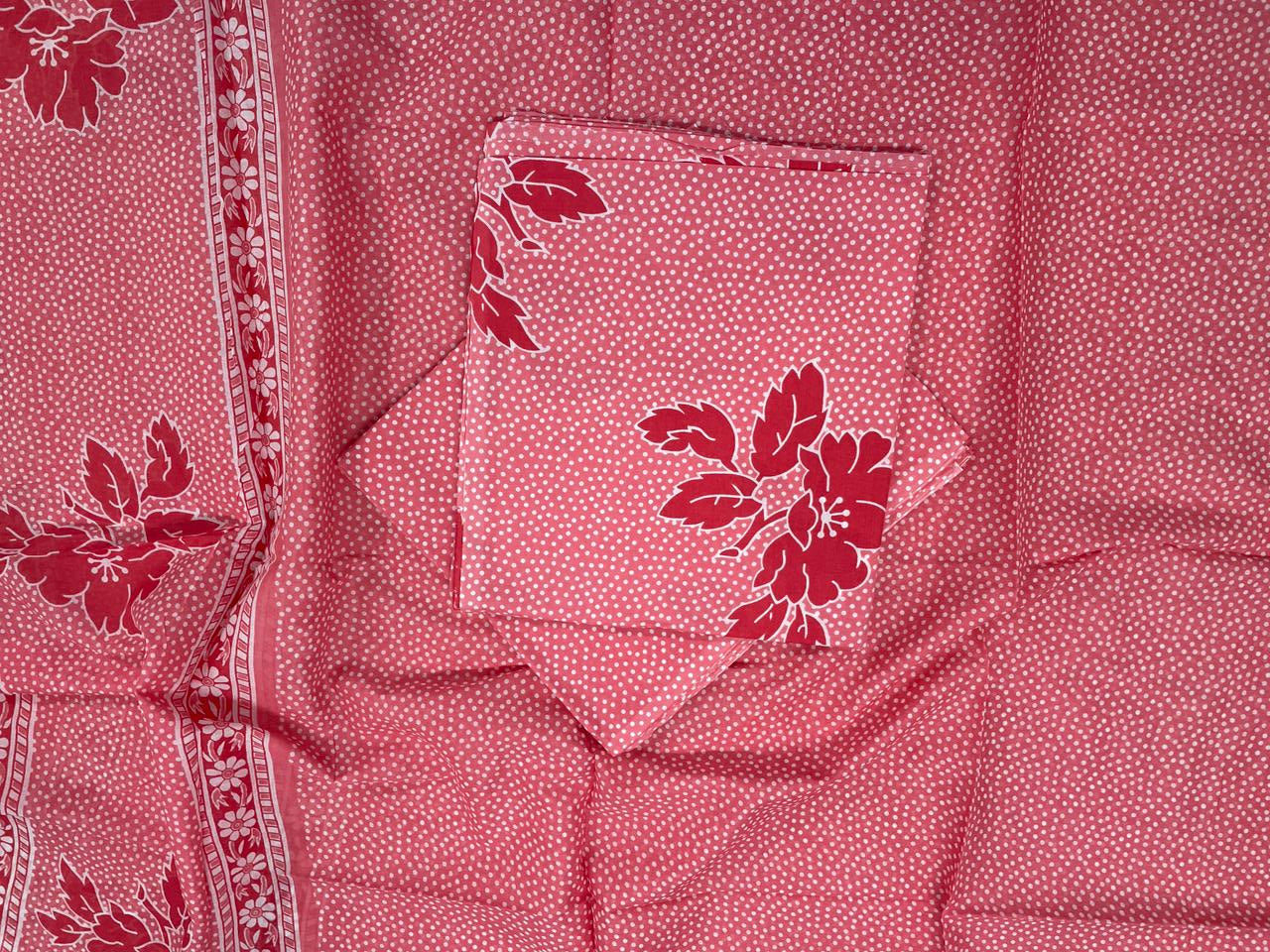 Pink Floral Pure Cotton Suit Set With Dupatta KTEX