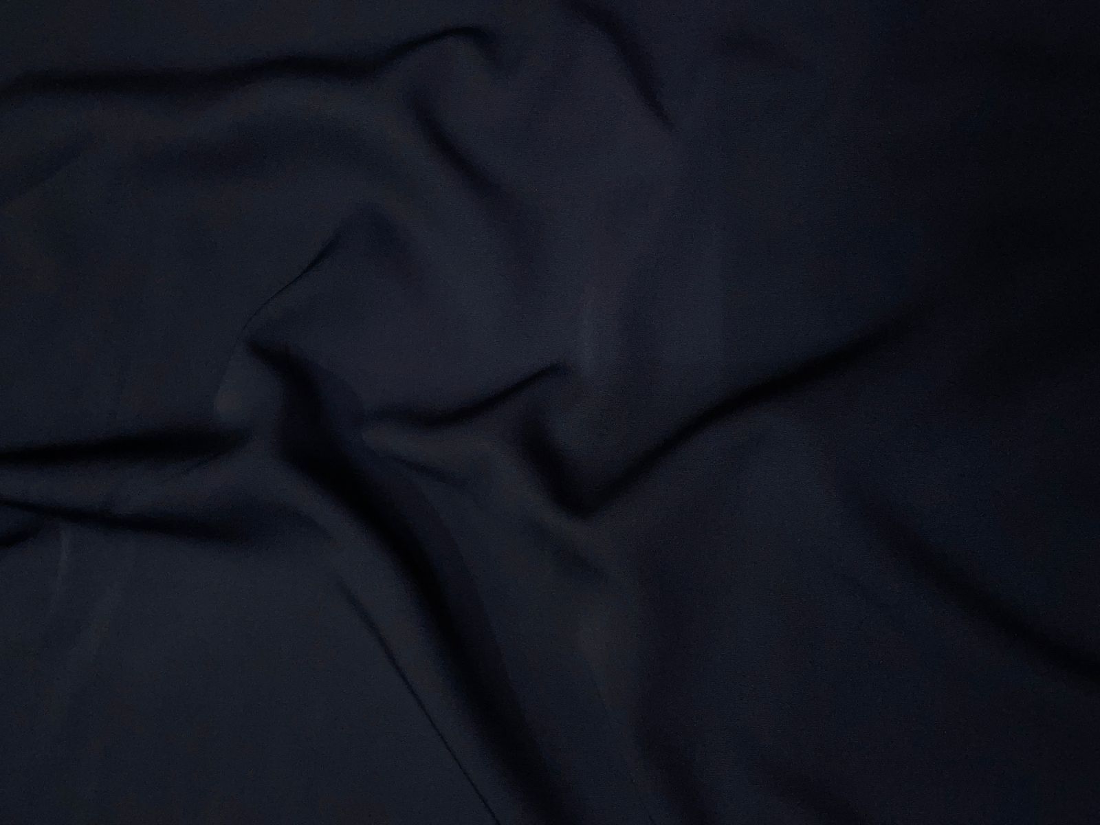 Dark Navy Blue Plain Barbie Crepe Fabric KTEX