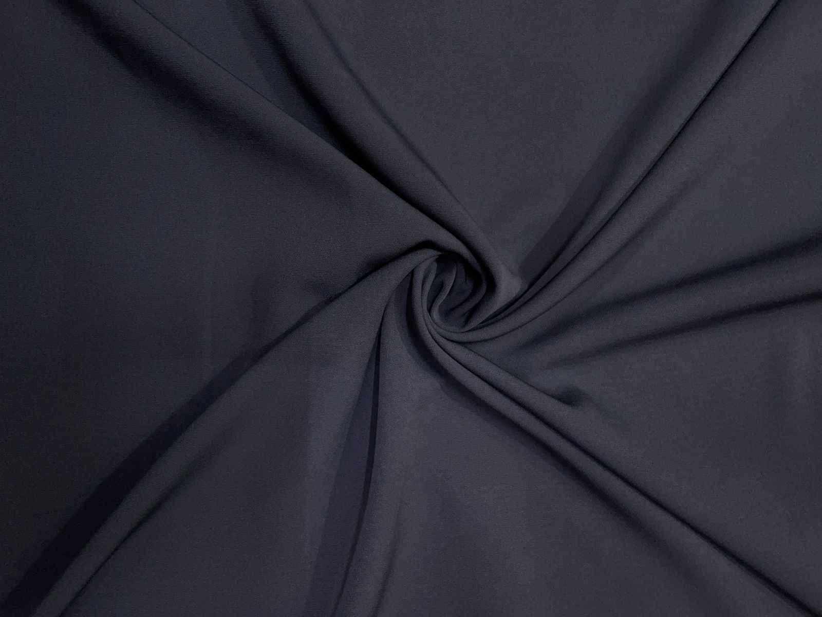 Dark Grey Blue Plain Barbie Crepe Fabric KTEX