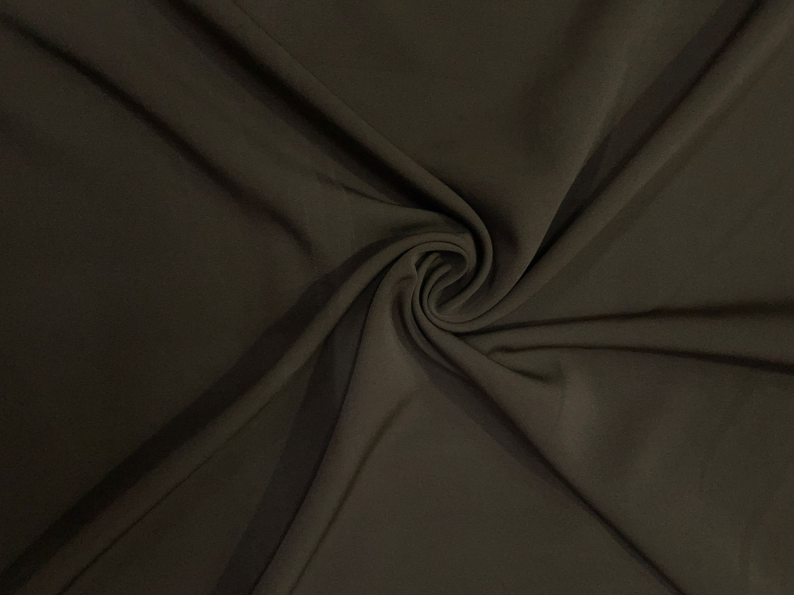 Dark Brown Plain Barbie Crepe Fabric KTEX