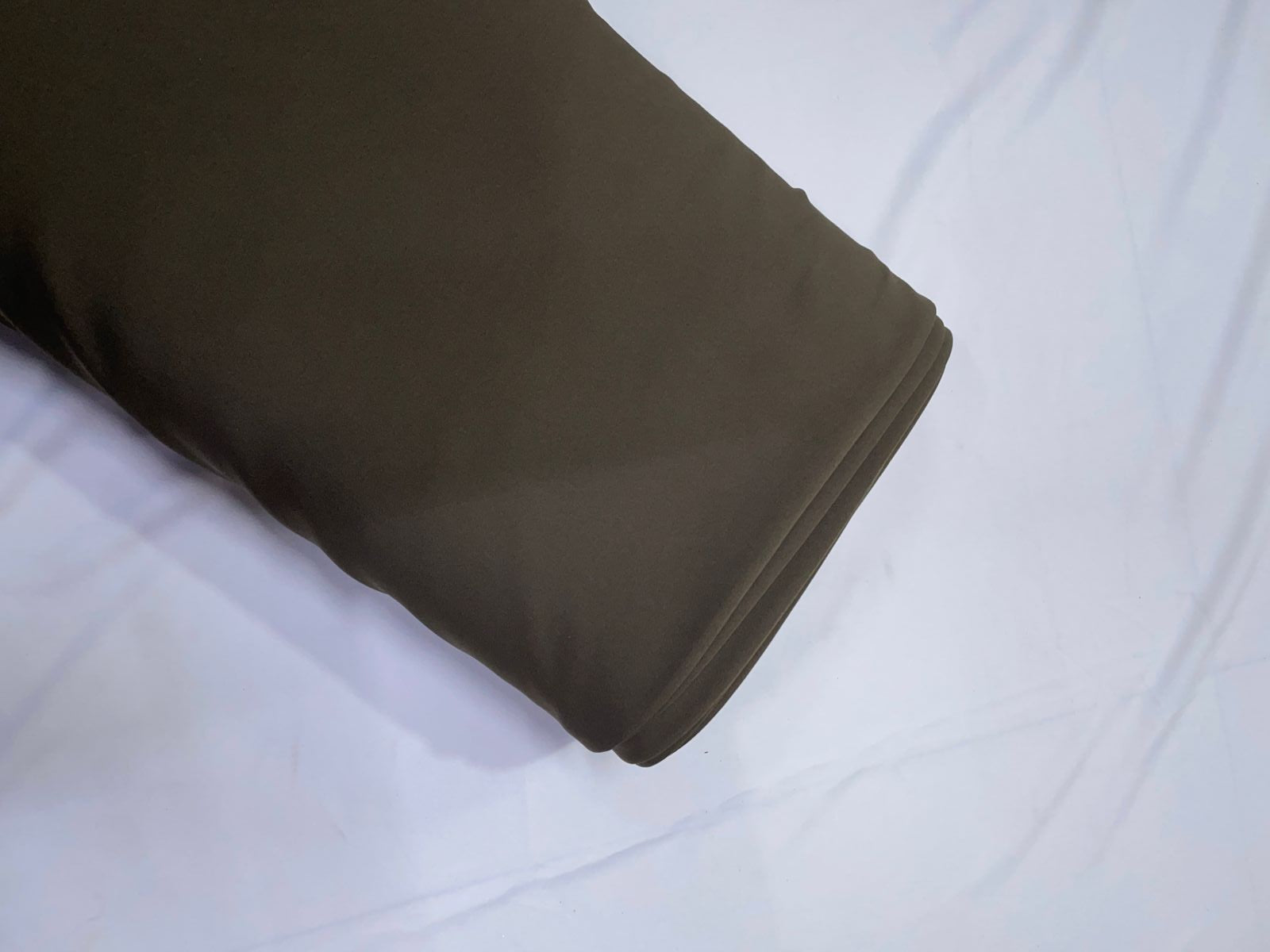 Dark Brown Plain Barbie Crepe Fabric KTEX