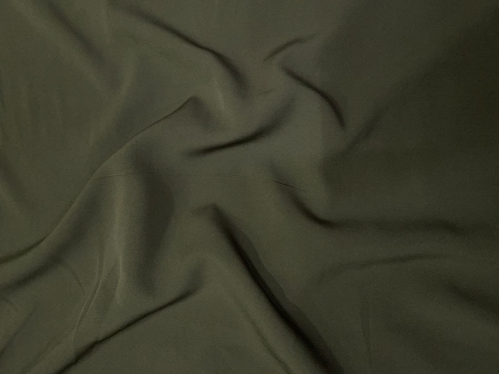 Dark Olive Plain Barbie Crepe Fabric KTEX