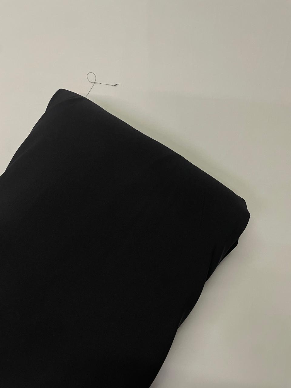 Black Plain Premium Imported Korean Lachka Fabric KTEX