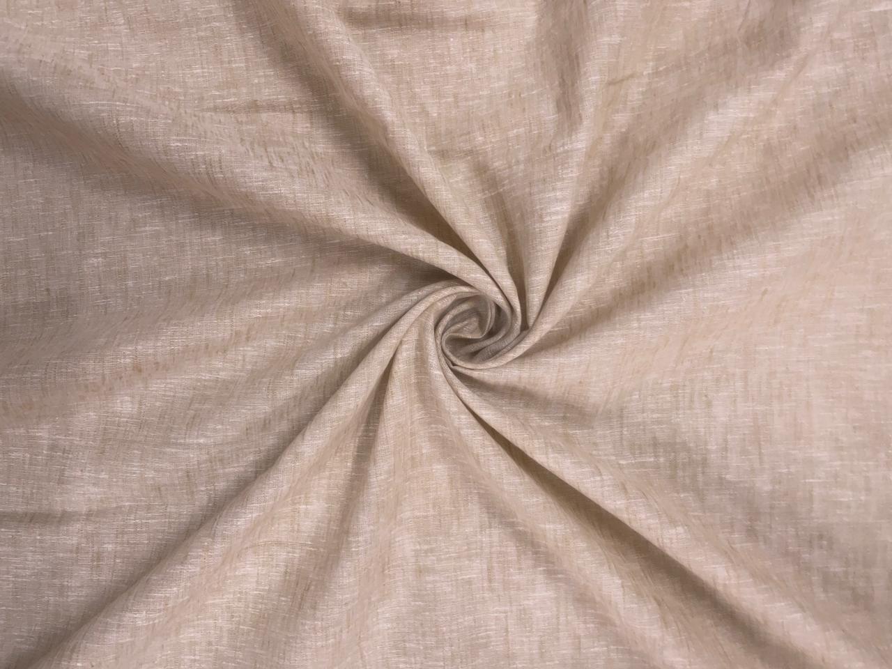 Cream Plain Cotton Linen Fabric KTEX