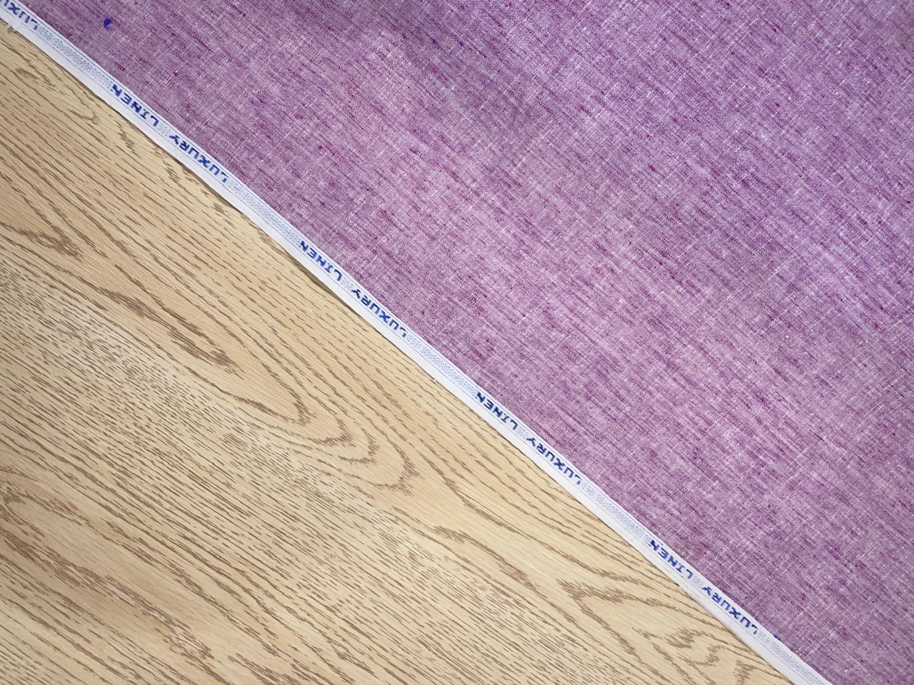 Purple Plain Cotton Linen Fabric KTEX