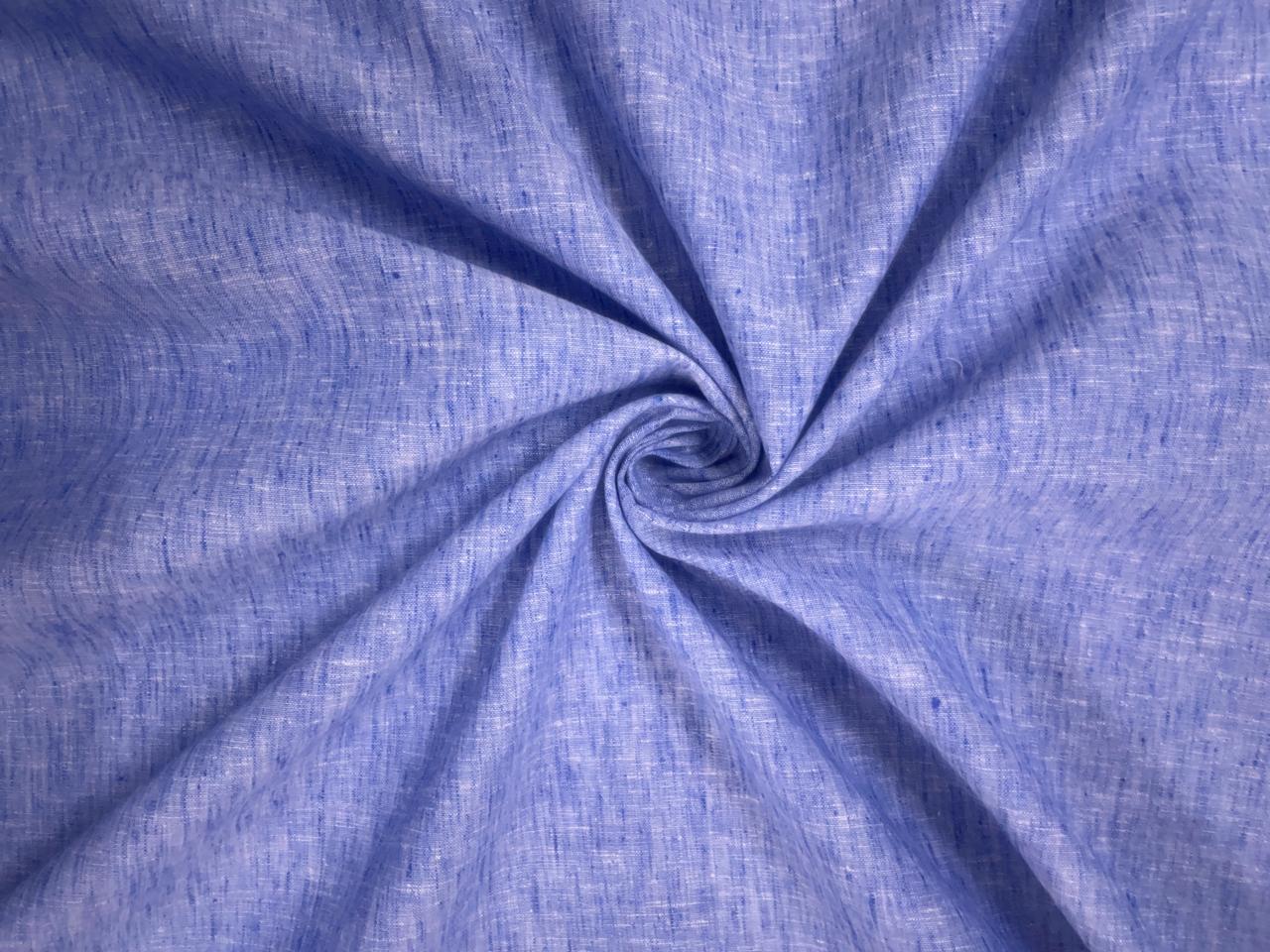 Blue Plain Cotton Linen Fabric KTEX