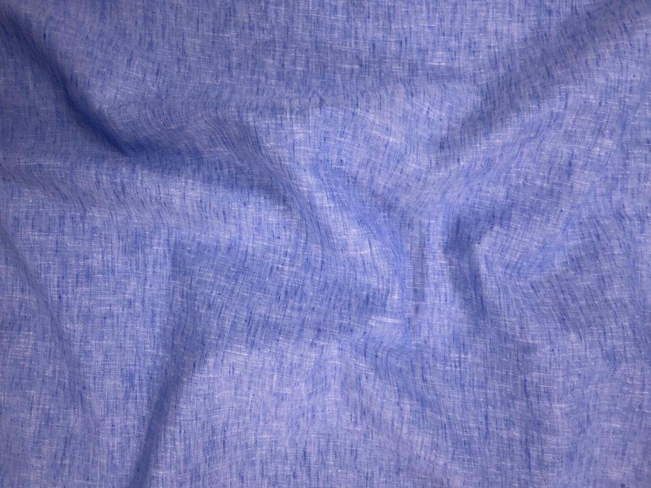 Blue Plain Cotton Linen Fabric KTEX