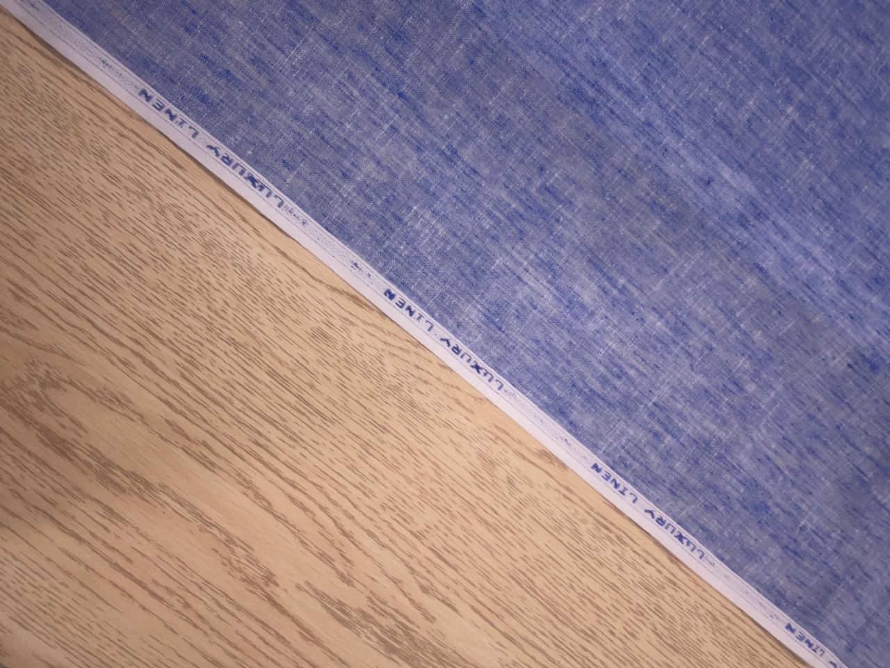 Blue Plain Cotton Linen Fabric KTEX