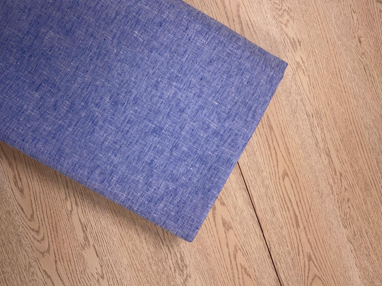 Blue Plain Cotton Linen Fabric KTEX