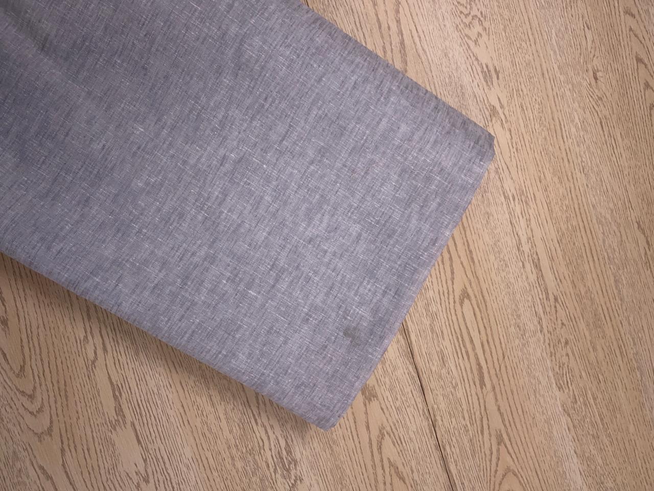 Grey Plain Cotton Linen Fabric KTEX