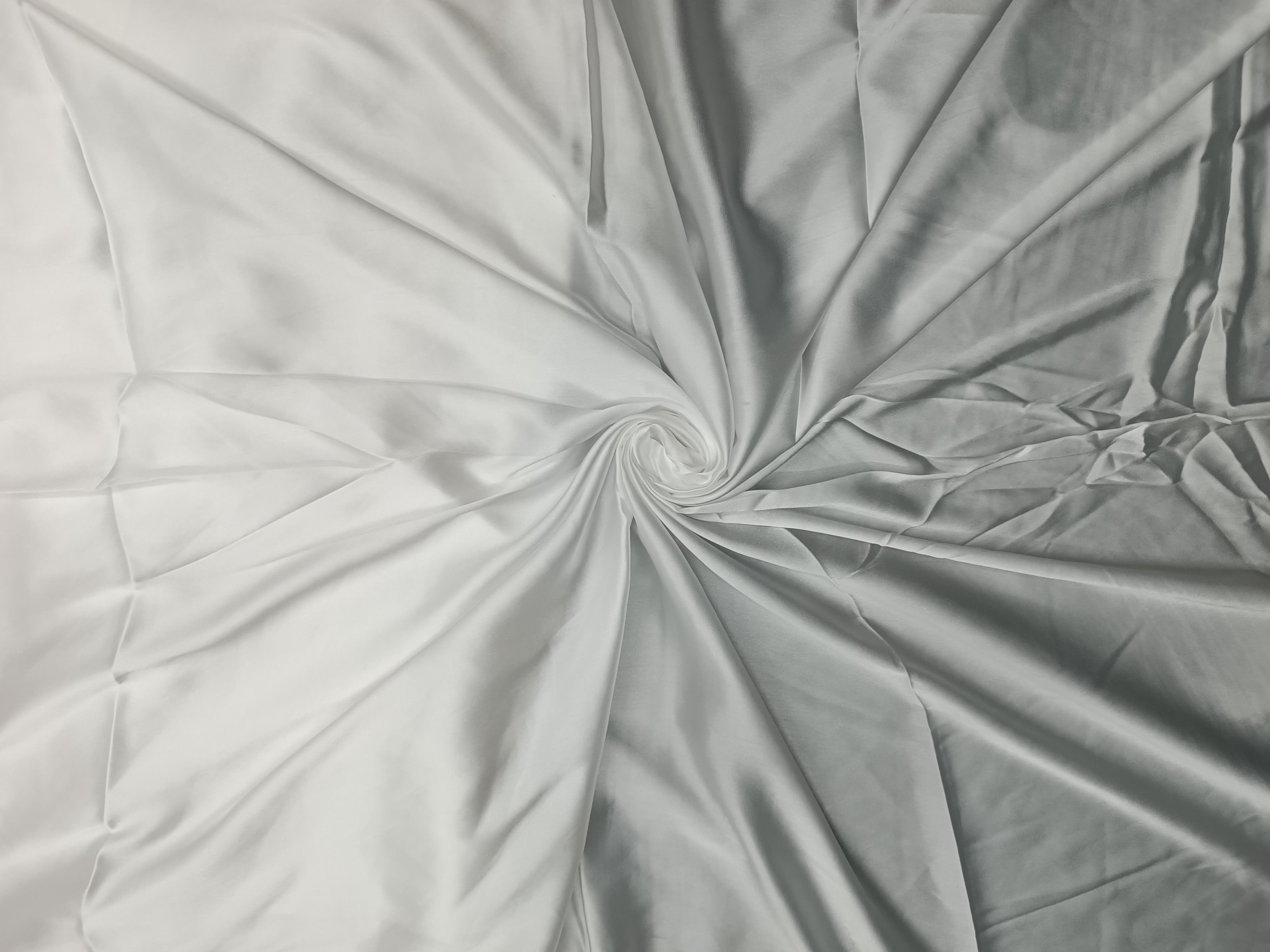 SHIVSHAKTI - White Plain Dyeable Semi Satin Fabric (Per Meter - 54) - Kapda Shop