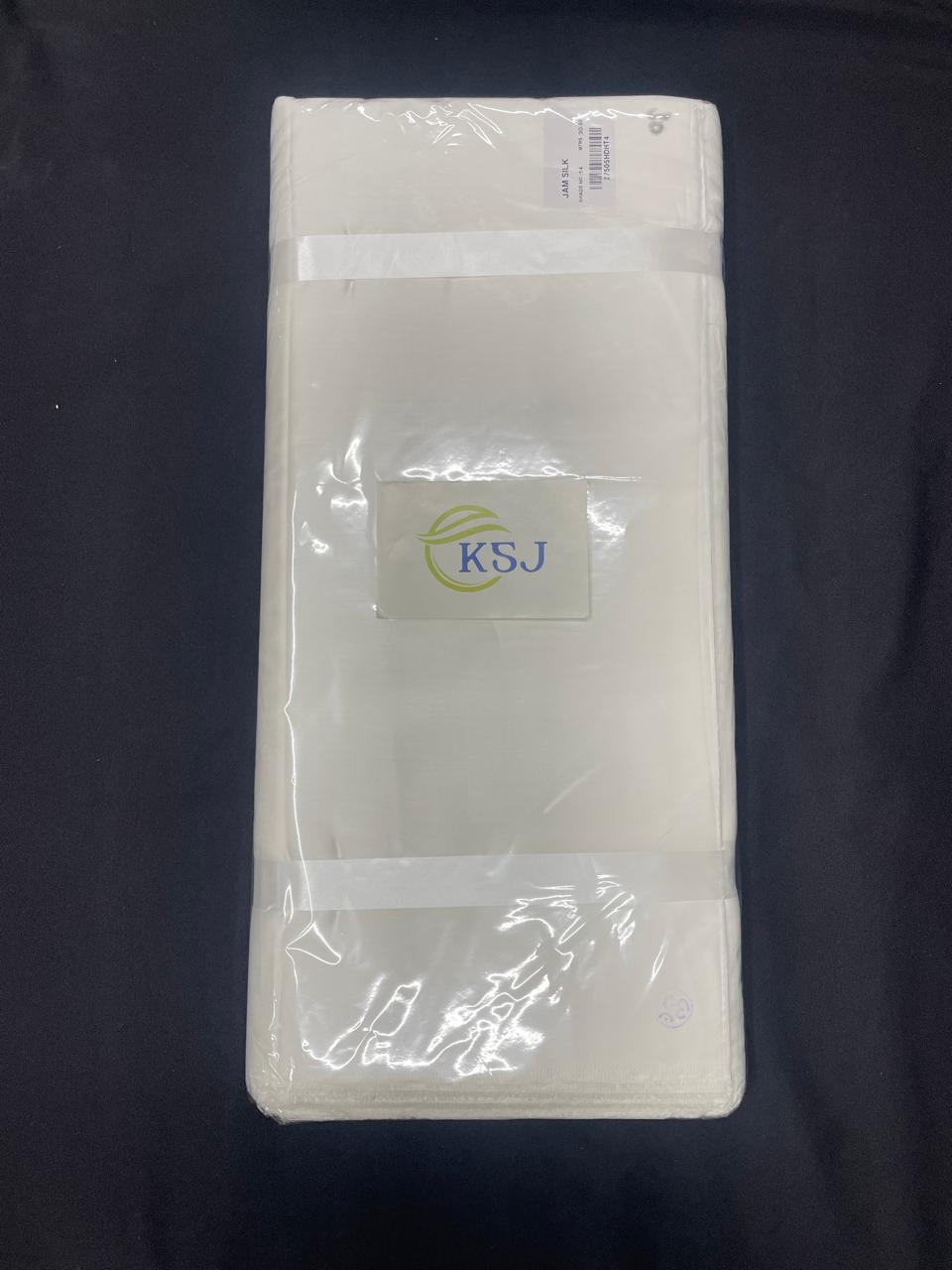 KSJ - Off White Plain Dyeable Pure Cotton Fabric (Per Meter - 110) - Kapda Shop