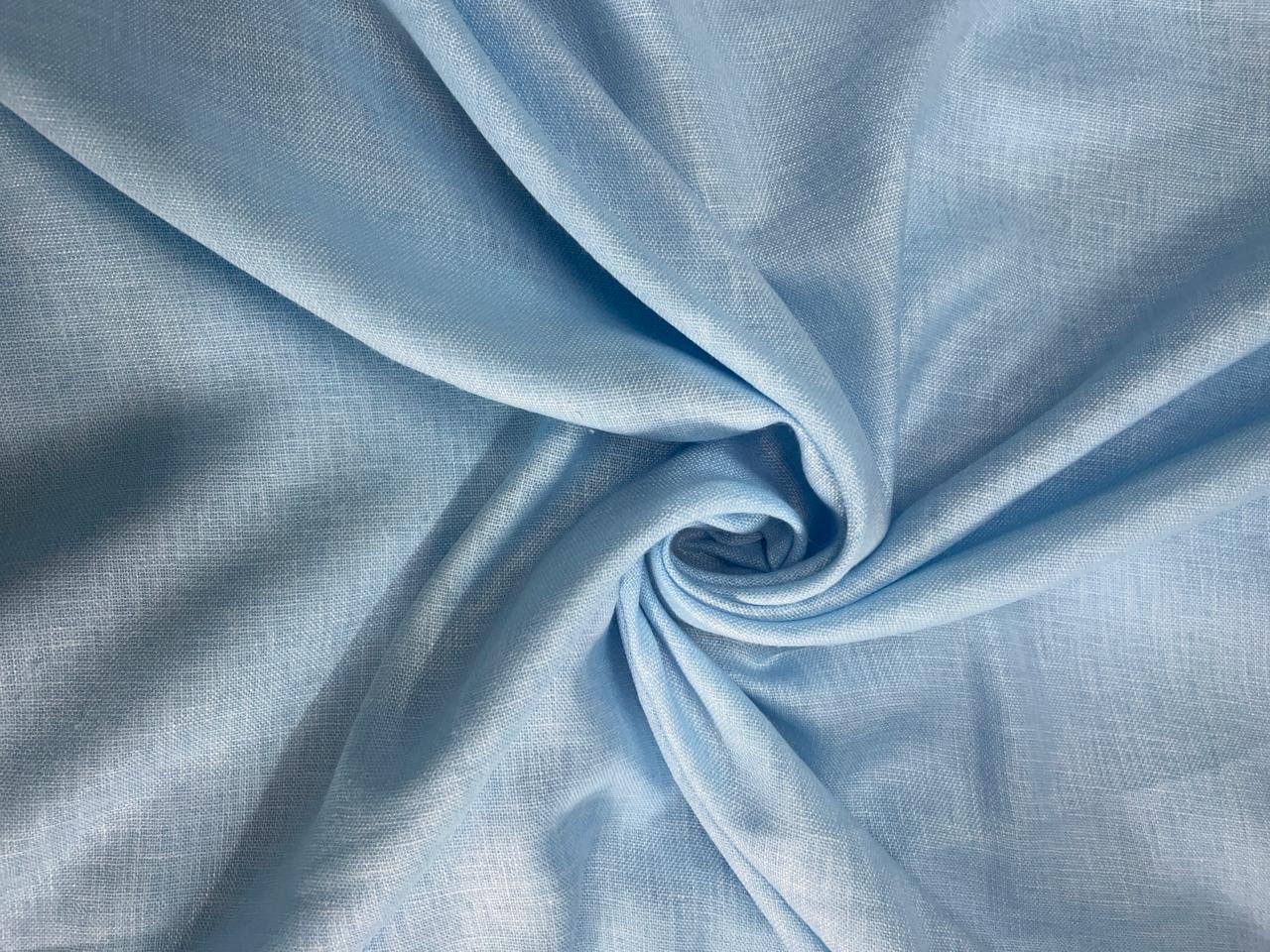Sky Blue Plain Cotton Linen Fabric N85 Fabric Kapdashop
