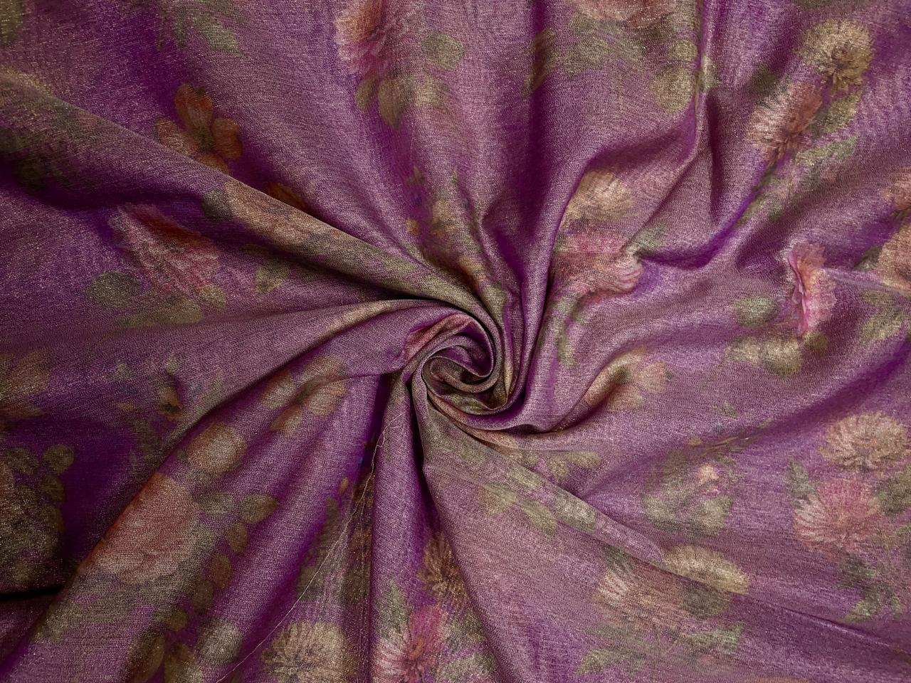 Pink Floral Embroidered Tissue Fabric KTEX