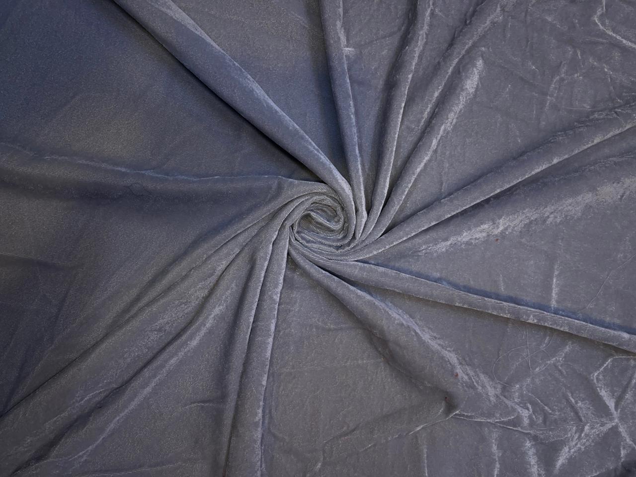 Light Grey Plain Velvet Fabric KTEX