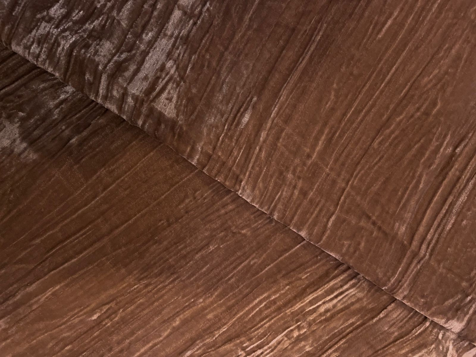 Dark Beige Crush Velvet Fabric KTEX