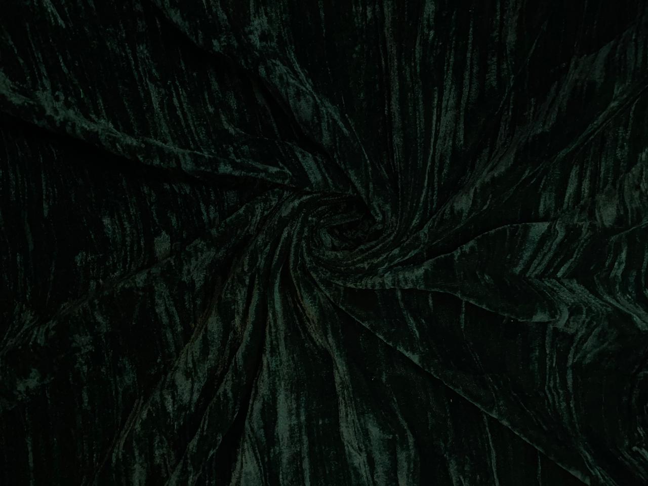 Dark Green Crush Velvet Fabric KTEX